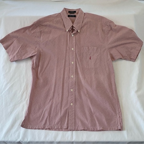 Nautica Shirt Men's Large Lg Plaid Short Sleeve Button Down Business Casual - Picture 1 of 6